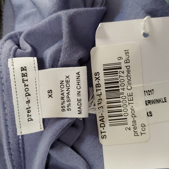 NWT Pret-a-porTEE Cinched Front long sleeve top Size XS - Picture 5 of 5